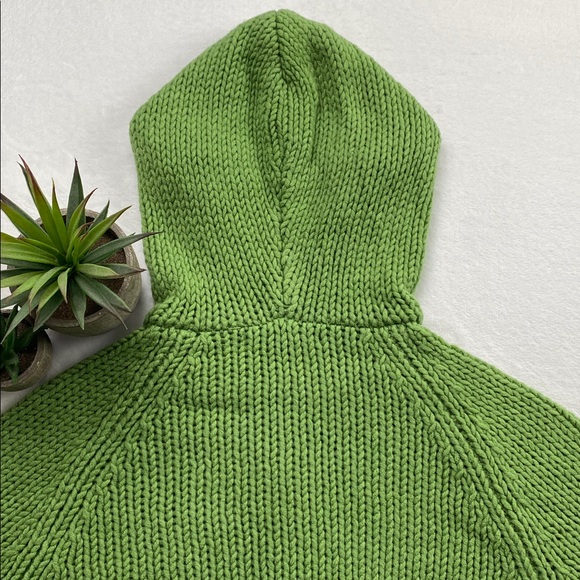 Abercrombie & Fitch Wool Blend Chunky Knit Long Sleeve Hoodie Sweater Jacket - Picture 7 of 16